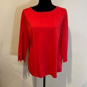 Talbots classic red, tunic with 3/4 sleeve